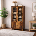 Brahma Sheesham Wood Crockery Cabinet with glass doors