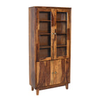 Brahma Sheesham Wood Crockery Cabinet with glass doors