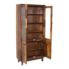 Brahma Sheesham Wood Crockery Cabinet with glass doors