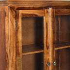 Crockery siramika Sheesham Crockery Cabinet with glass door and ceramic tiles