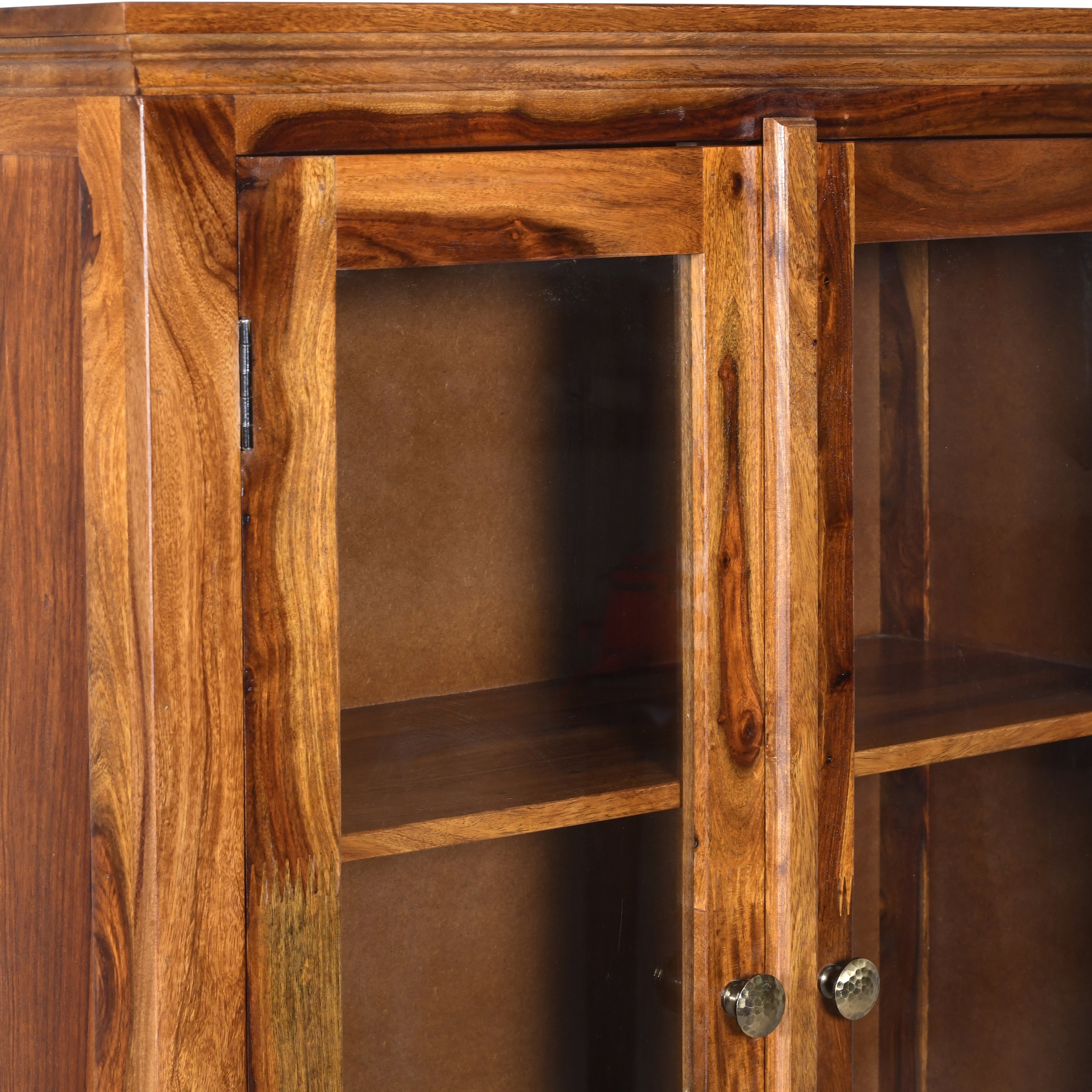 Crockery siramika Sheesham Crockery Cabinet with glass door and ceramic tiles