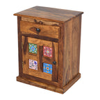 Siramika Sheesham wood Bedside Cabinet with ceramic tiles