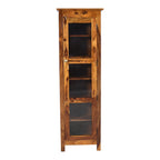 Prima Sheesham Wood Glass Door Crocket cabinet