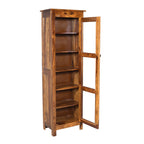 Prima Sheesham Wood Glass Door Crocket cabinet