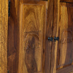 Elephant Sheesham Wood 3 Door Sideboard with elephant craving design