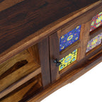 Siramika sheesham wood TVC unit with ceramic tiles