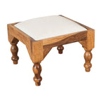 Handcrafted Solid Wood Coffee Table with Nested Stools And Ceramic Tile