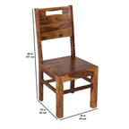 Back Cut Chair Sheesham wood chair with cushion (set of 2 chairs)