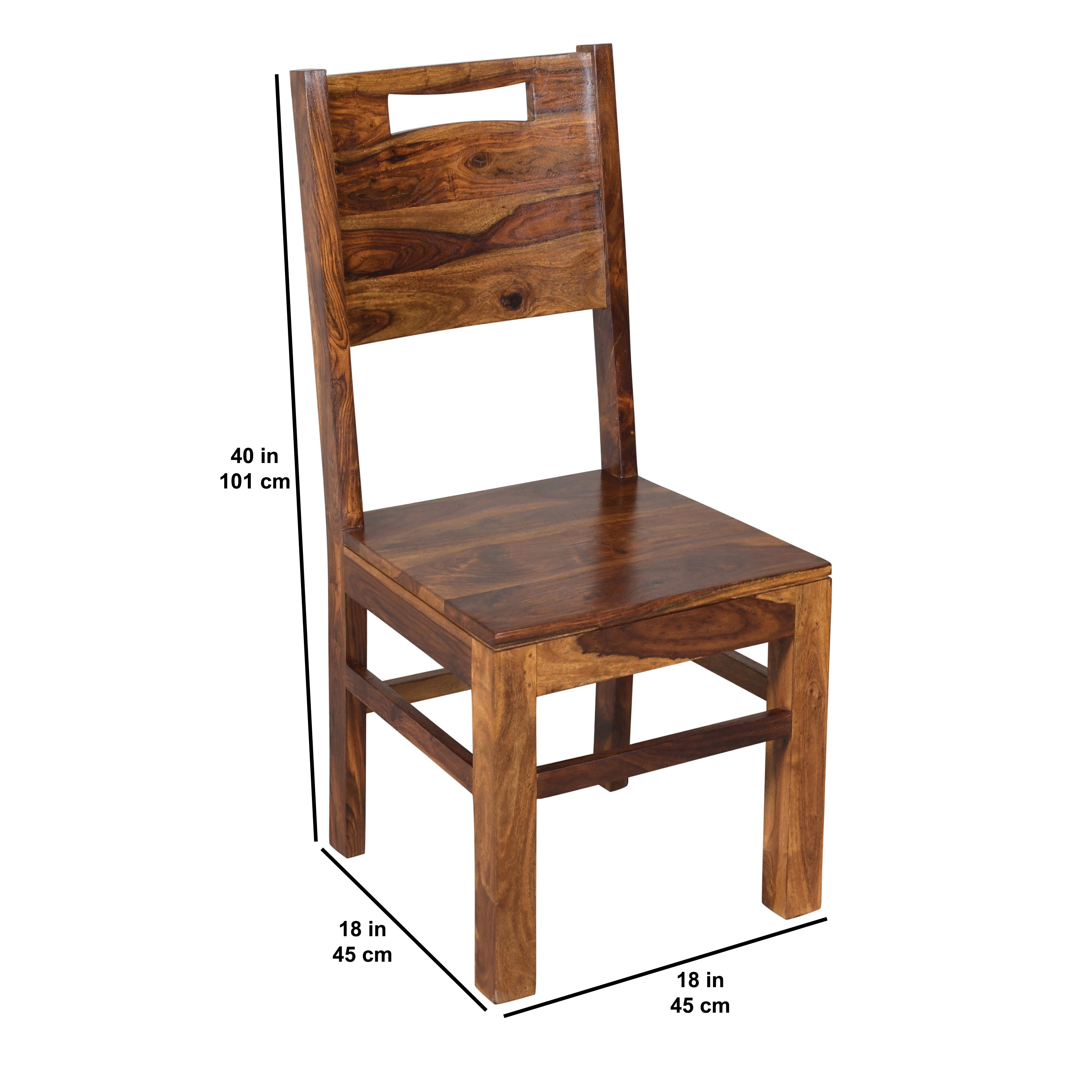 Back Cut Chair Sheesham wood chair with cushion (set of 2 chairs)