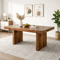 Modern Wooden Dining Table with Block Legs