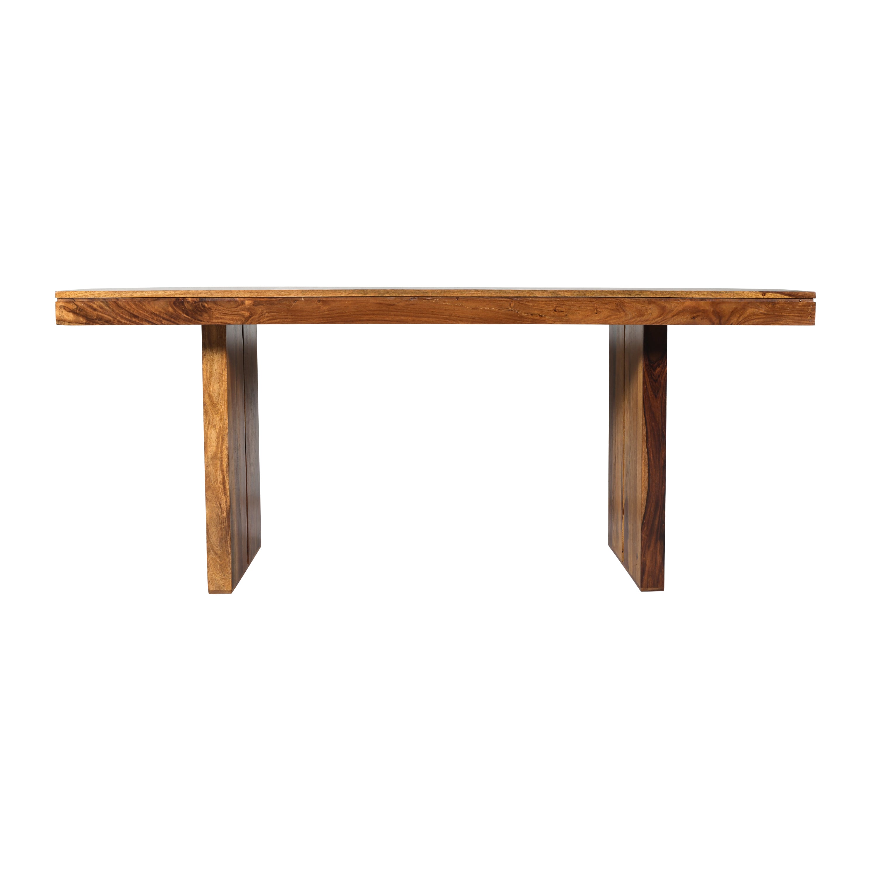Modern Wooden Dining Table with Block Legs