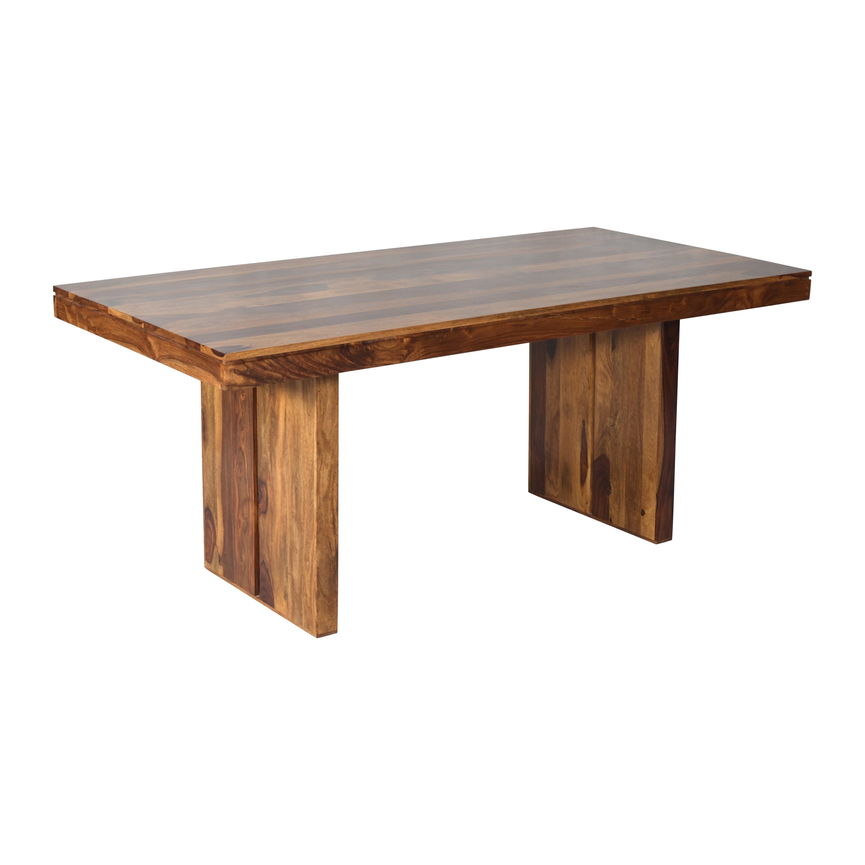 Modern Wooden Dining Table with Block Legs