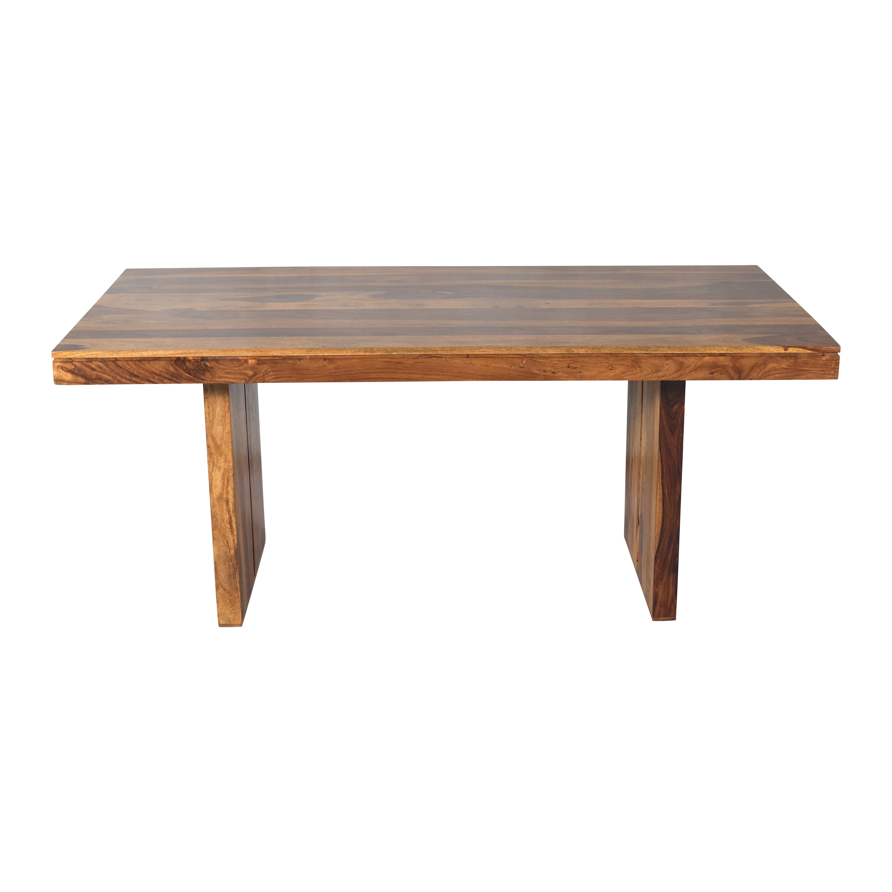 Solid Wood 6-Seater Dining Set With Classic Structure & Natural Finish