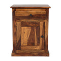 Dalha sheesham wood bed side with plaine desing door and drawer