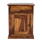 Dalha sheesham wood bed side with plaine desing door and drawer