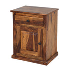 Dalha sheesham wood bed side with plaine desing door and drawer