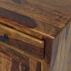 Dalha sheesham wood bed side with plaine desing door and drawer
