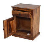Dalha sheesham wood bed side with plaine desing door and drawer