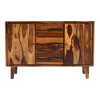 Roli Sheesham Wood Sideboard Cabinet with wood craving S design
