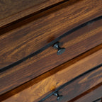 Roli Sheesham Wood Sideboard Cabinet with wood craving S design