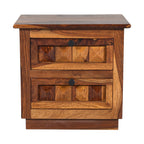 Solid Wood Bed Side Diamond Table With 2 Drawers