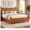 Solid Sheesham Wood Bed with Classic Pillar Design