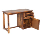 Computer table tile Solid Sheesham Wood Study Table with 2 Drawers and  doors with wooden tile design
