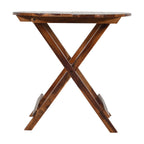 Solid Sheesham Wood 2-Seater Round Folding Bistro Table Set with Chairs