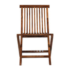 Solid Sheesham Wood 2-Seater Round Folding Bistro Table Set with Chairs