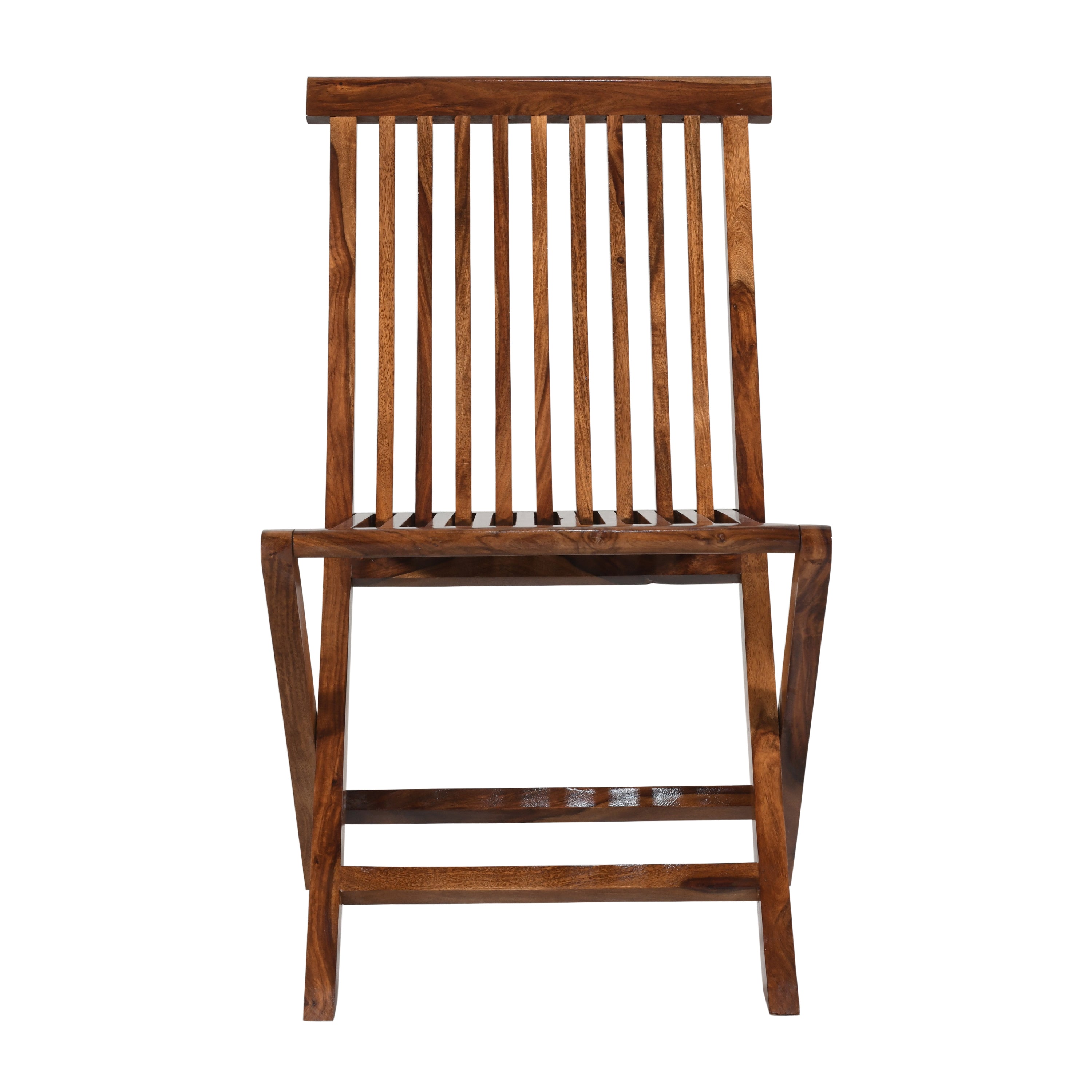Solid Sheesham Wood 2-Seater Round Folding Bistro Table Set with Chairs