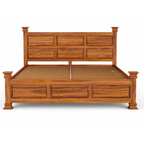 Solid Sheesham Wood Bed with Classic Pillar Design