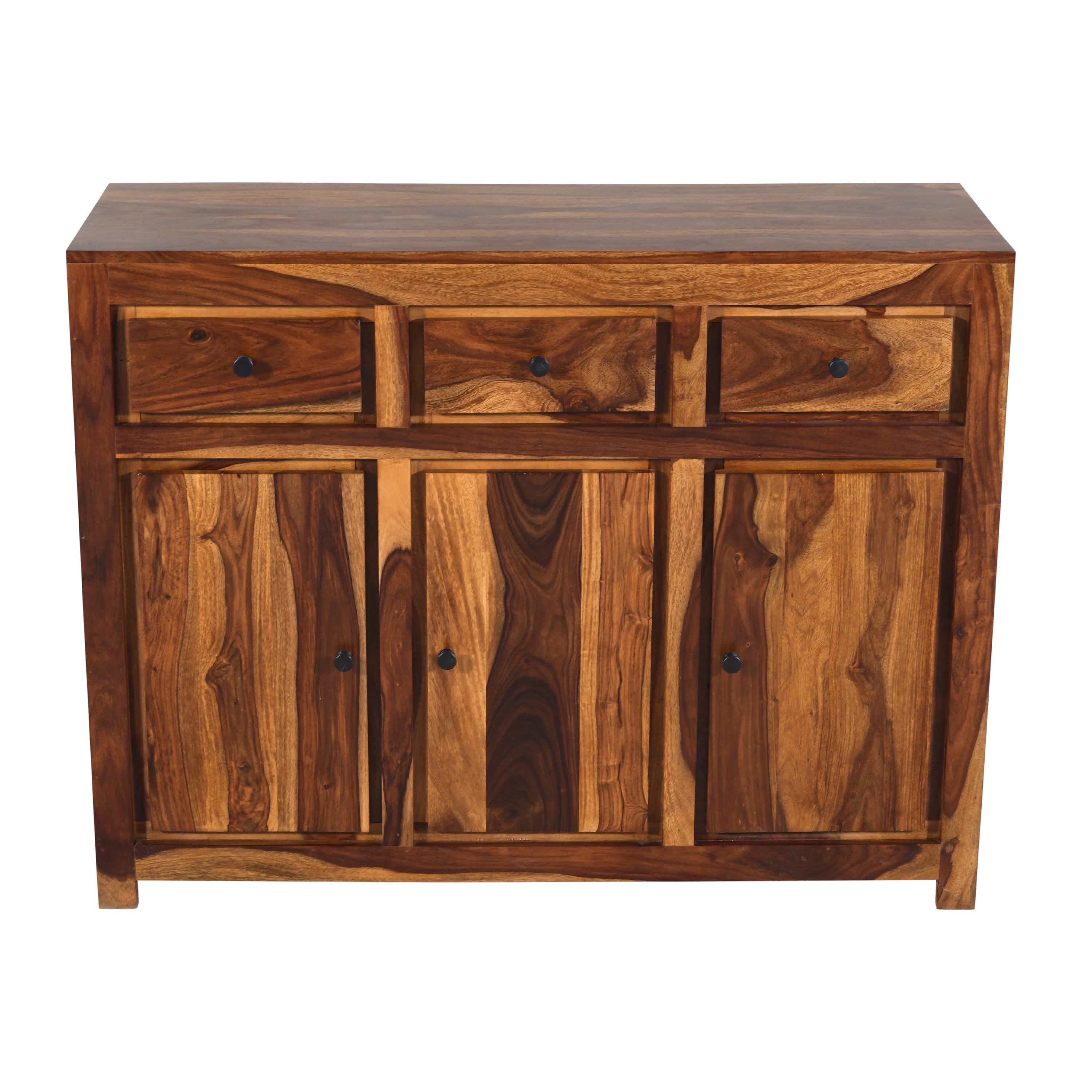 Solid Wood Sideboard Cabinet with Drawers & Multi-Storage Compartments