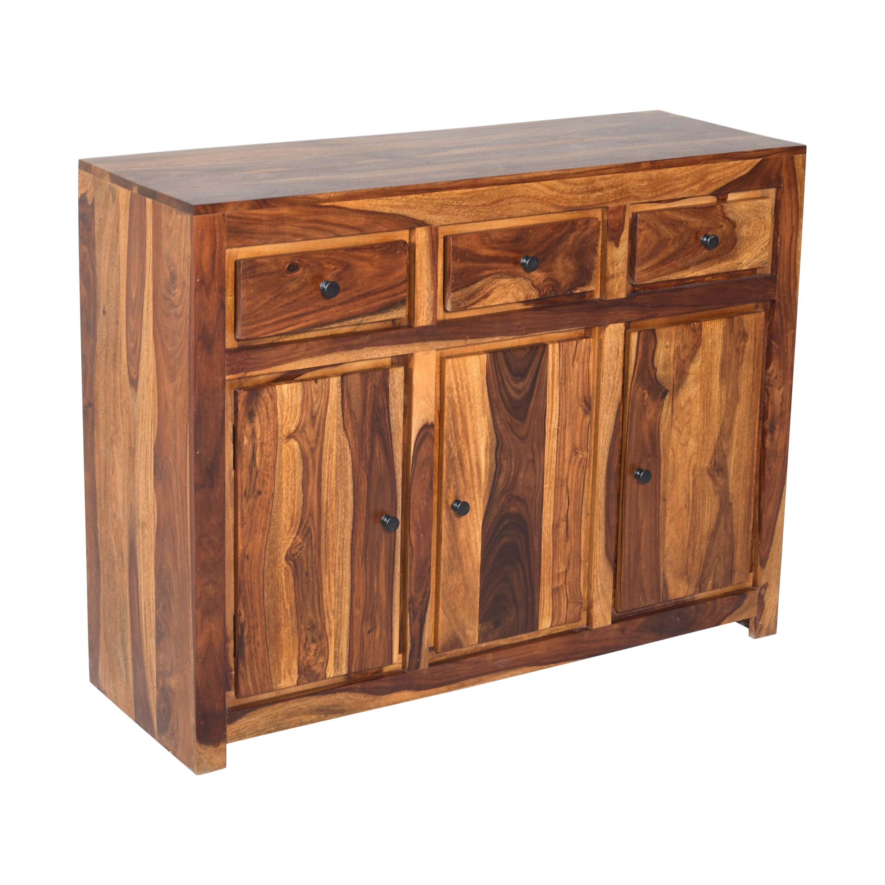 Solid Wood Sideboard Cabinet with Drawers & Multi-Storage Compartments