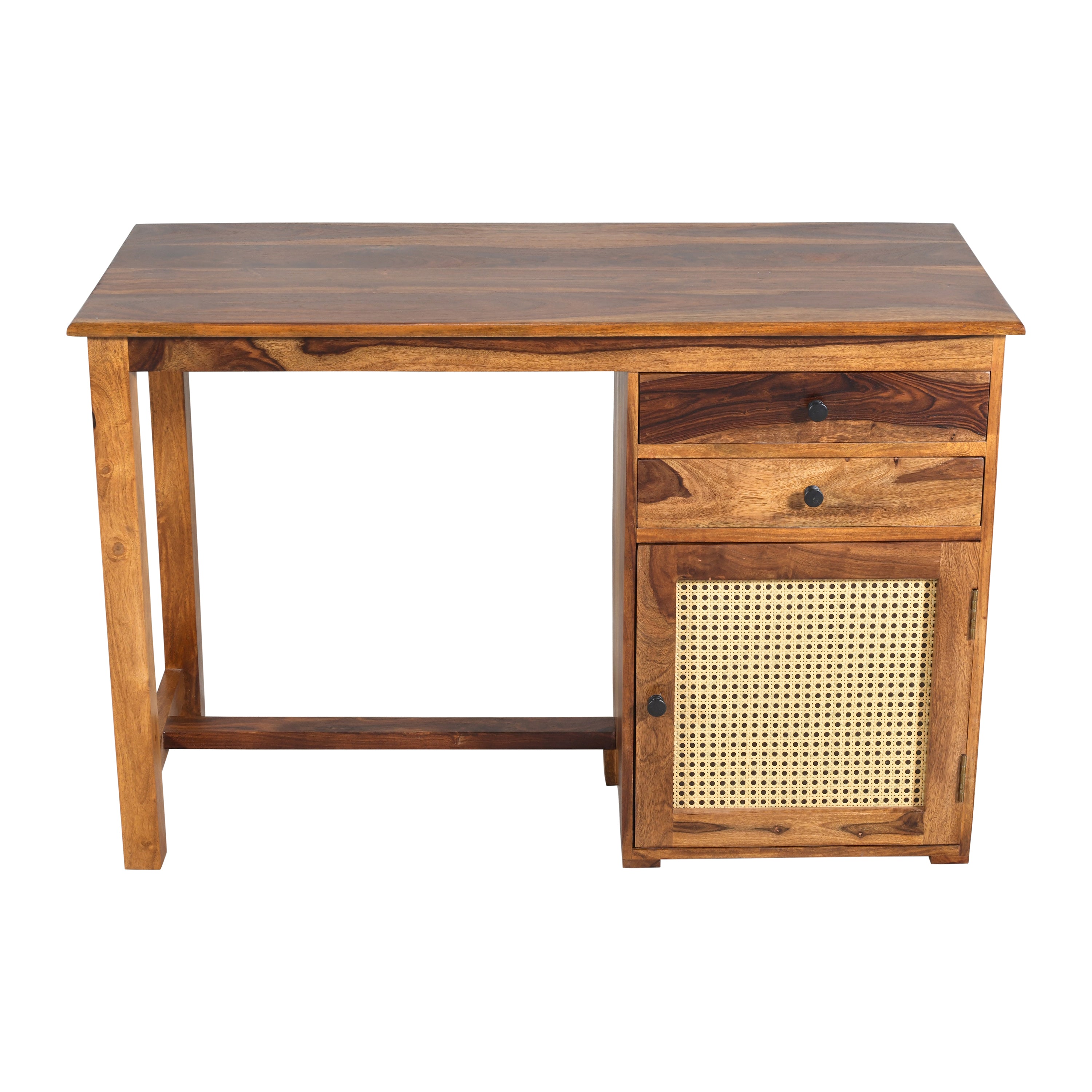 Solid Wood Study Table with Storage Cabinet & Drawers