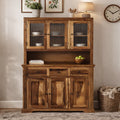 Crockery Elephant DS Solid Sheesham Wood Kitchen Cabinet with Elephant cut Design Doors