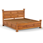 Solid Sheesham Wood Bed with Classic Pillar Design