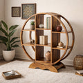 Solid Sheesham Wood Circular Bookshelf