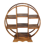 Solid Sheesham Wood Circular Bookshelf