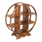 Solid Sheesham Wood Circular Bookshelf