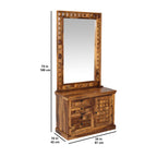 Diamond Solid Sheesham Wood Dressing Table with Mirror and Wooden diamond fitted drawers