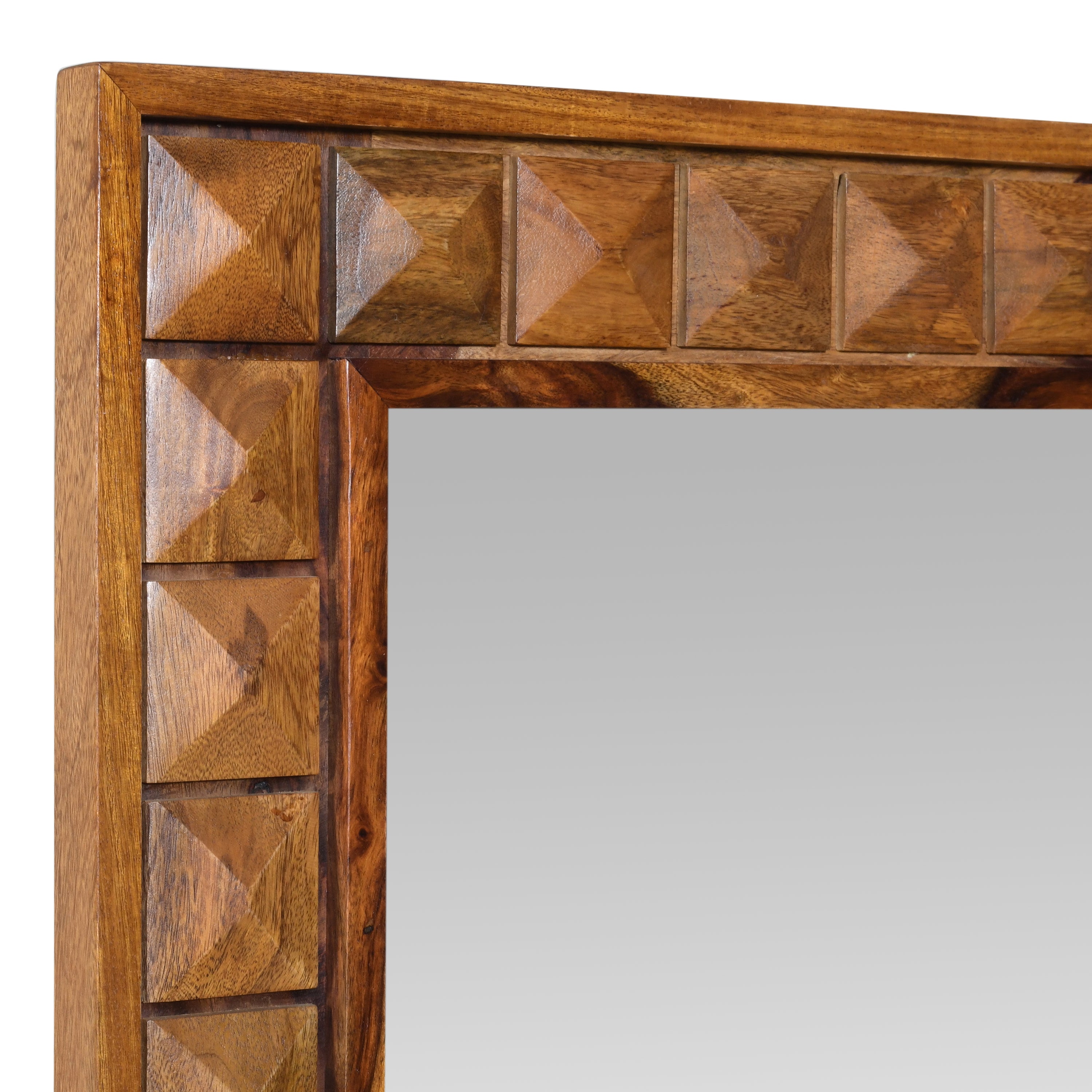 Solid Sheesham Wood Dressing Table with Mirror & Storage Cabinet