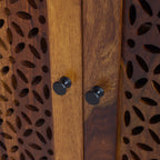 Shoerack wooden flower Solid Wood Shoe Rack Cabinet with CNC cutting door and Drawers