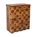 Solid Wood Bar Cabinet with Wine Rack, Shelves & Storage Drawers