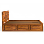 Bed Siramika – Solid Sheesham Wood Bed with Ceramic Tile Headboard Design