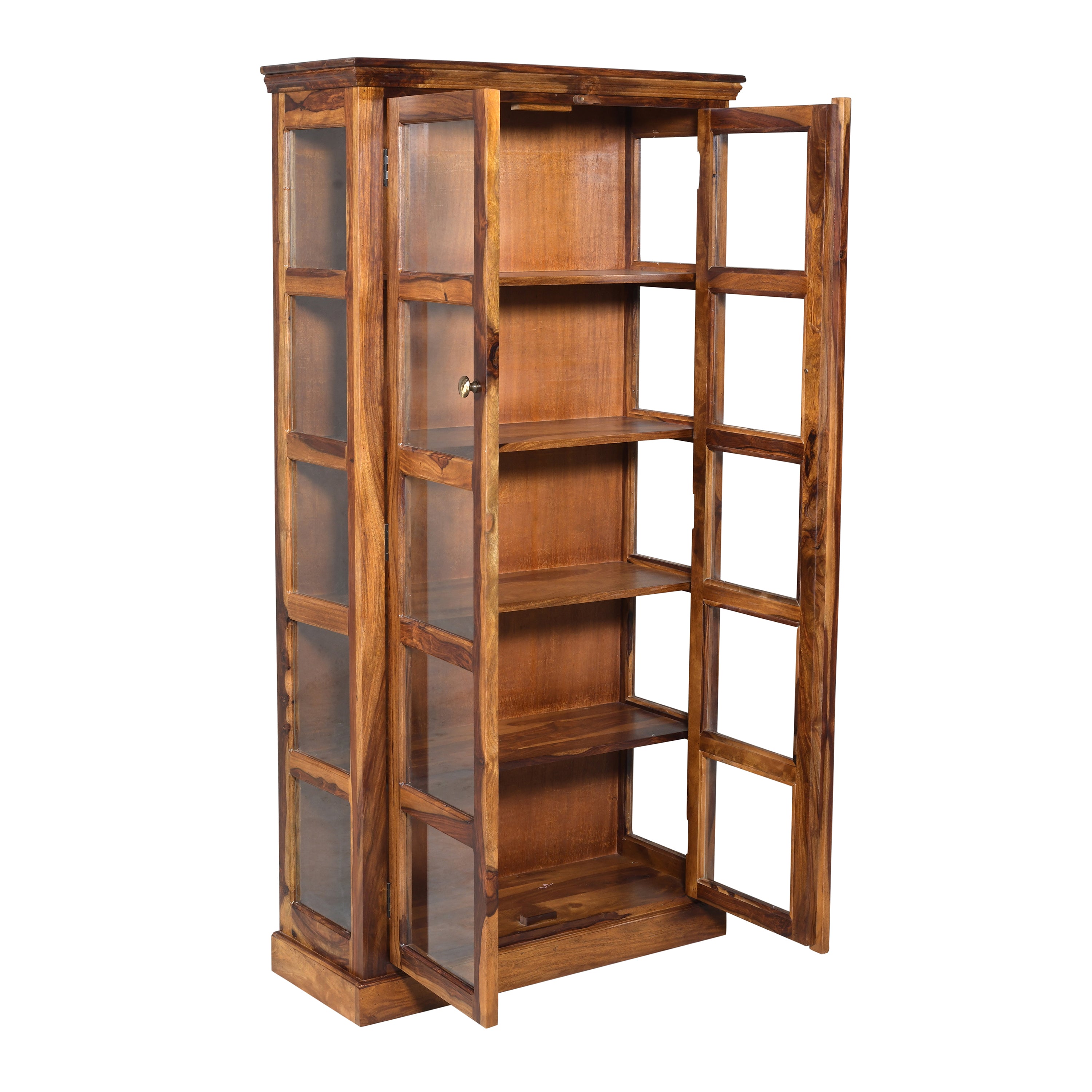 Solid Wood Glass-Door Display Cabinet
