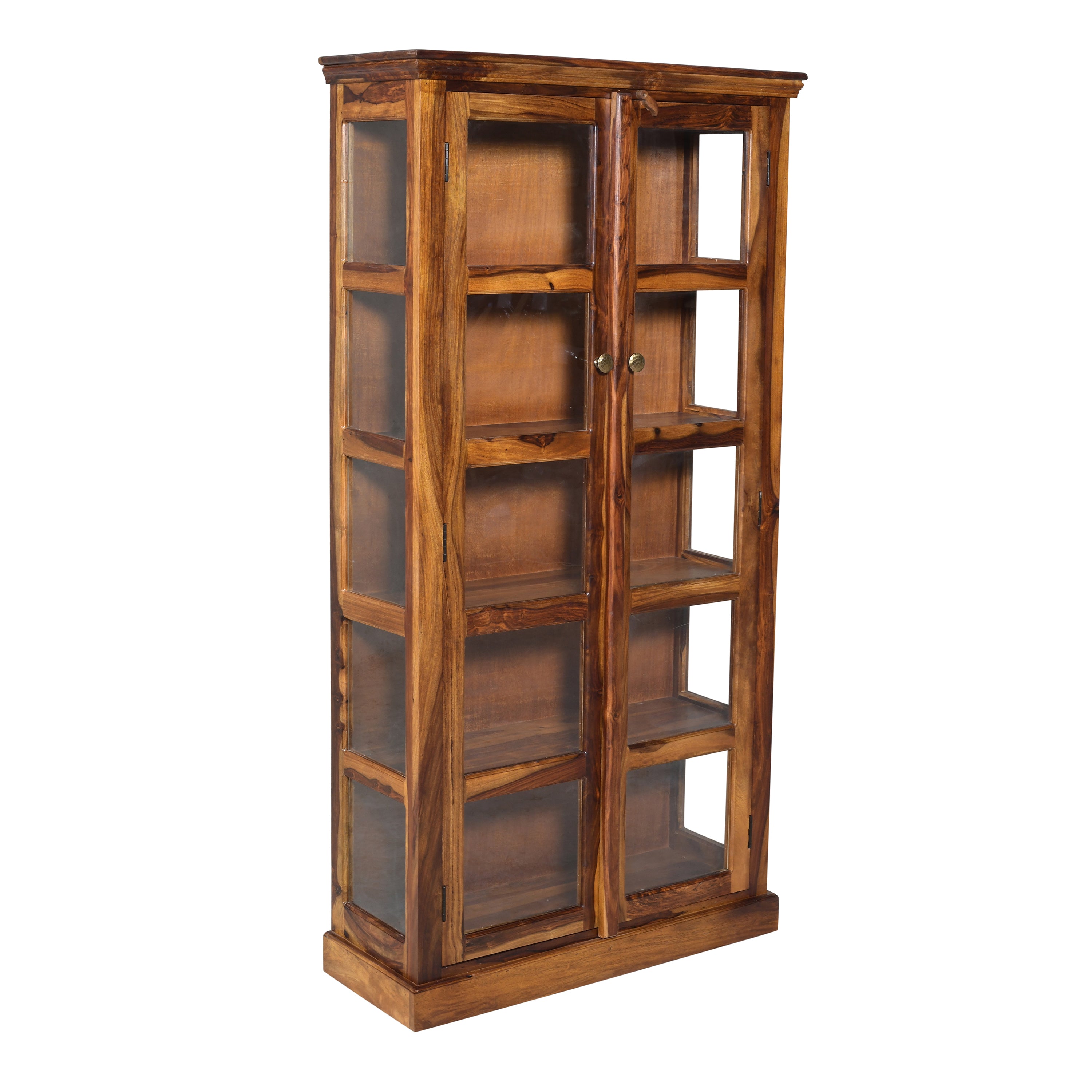 Solid Wood Glass-Door Display Cabinet