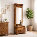 Kuber Solid Sheesham Wood Dressing Table with Mirror & 2 Drawer Storage