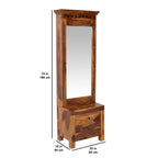 Kuber Solid Sheesham Wood Dressing Table with Mirror & 2 Drawer Storage