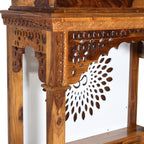 Solid Wood Mandir / Home Temple with Om Carving & Storage Drawers