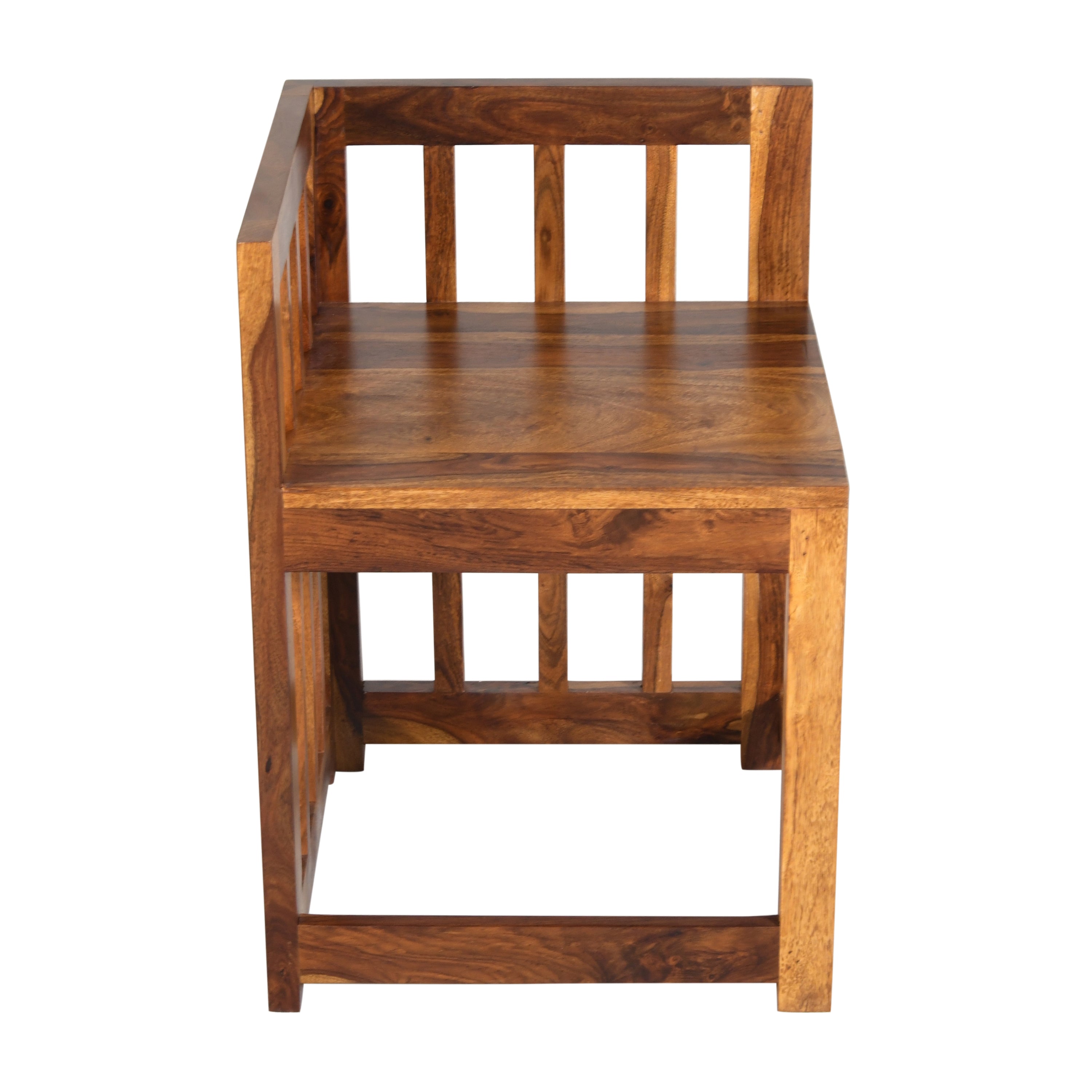 Solid Sheesham Wood 4-Seater Dining Table Set with Nesting Chairs